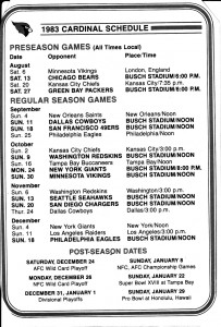 Cardinals 1983 Schedule